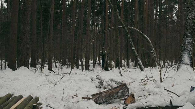 Строительство лесного балагана часть 1. смотреть онлайн