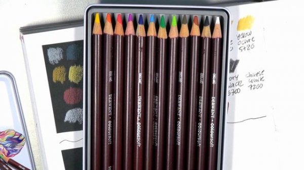 Derwent Coloursoft and Drawing Coloured Pencils | Relaxing Swatching