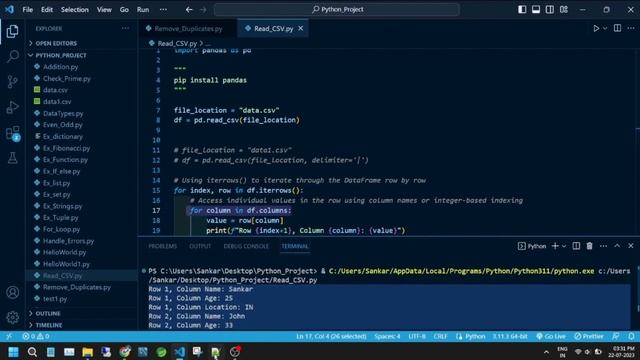 Read CSV in Python using pandas смотреть онлайн