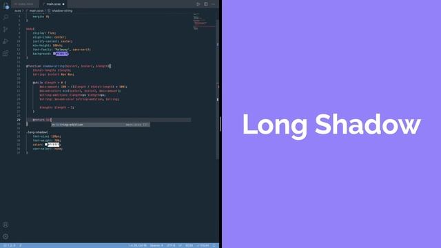 Long Shadow | Text Shadow | SCSS Shadow Mixin | Pure HTML/CSS (SCSS) смотреть онлайн