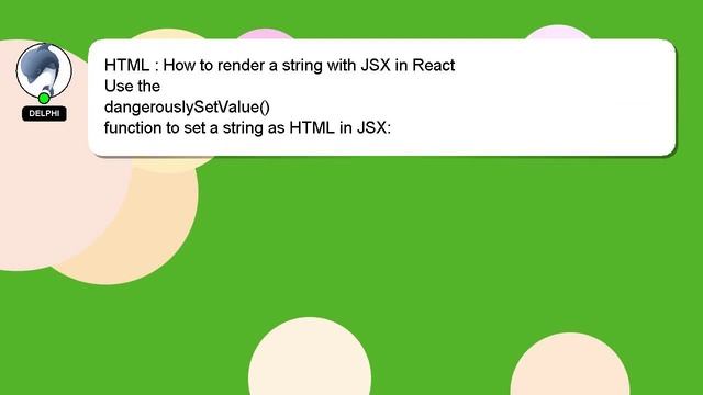 HTML : How to render a string with JSX in React смотреть онлайн