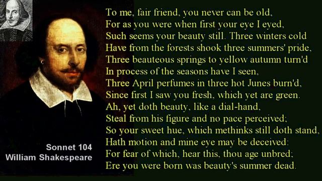 Reading Sonnet 104 by William Shakespeare (Читаю сонет 104 Уильяма Шекспира). смотреть онлайн