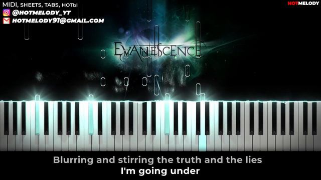 Evanescence - Going Under karaoke piano instrumental cover смотреть онлайн