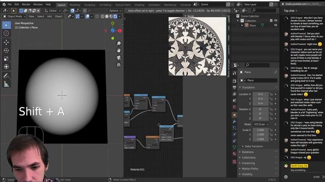 Nodevember #26 MC Escher Geometric Pattern | Shading Live | Blender 2.91.0 смотреть онлайн