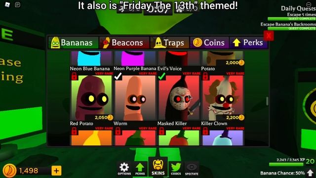NEW "Masked Killer" Skin In BANANA EATS! [Friday The 13th UPDATE] (Roblox) смотреть онлайн