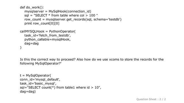 MySQL : How to obtain and process mysql records using Airflow? смотреть онлайн