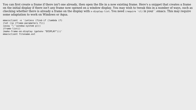 emacsclient: create a frame if a frame does not exist (8 Solutions!!) смотреть онлайн