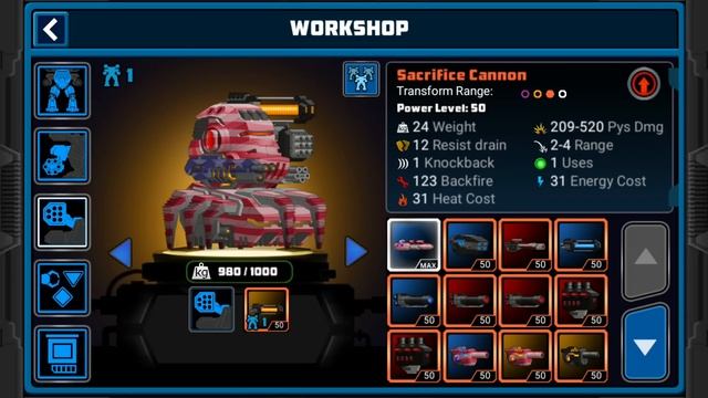 SACRIFICE CANNON - NEW ITEM MAXED [SUPER MECHS] смотреть онлайн