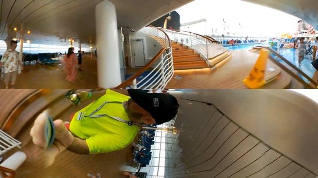 360 virtual reality Disney Dream top deck walk around, leaving Castaway Cay смотреть онлайн