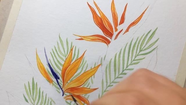 Strelitzia Flower Gouache Painting // Flower Calendar 2019 смотреть онлайн