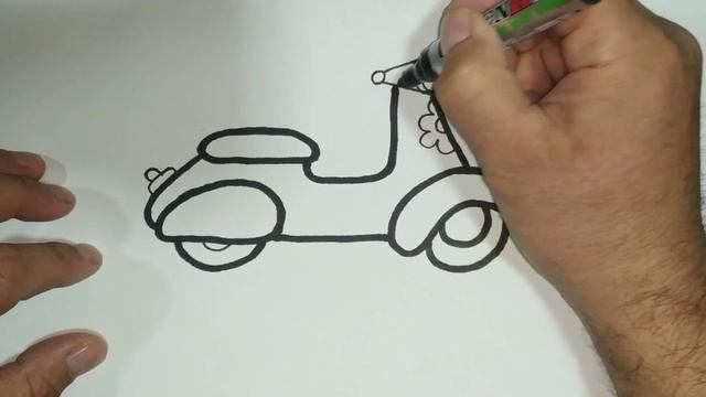 How to draw a scooter/Как нарисовать скутер смотреть онлайн