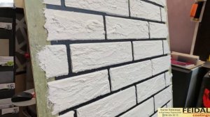 Кирпичная кладка из декоративной штукатурки! Работа с трафаретами! Как сделать своими руками!