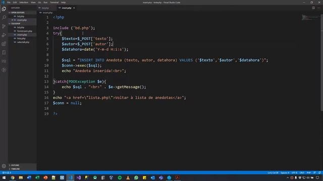 Bases de Dados - 12 - Ligação PHP e MySQL - Exemplo prático - Lista de anedotas смотреть онлайн
