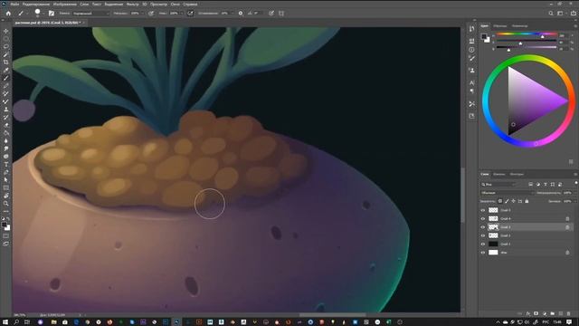 Рисуем растение в горшке (speedpaint) смотреть онлайн