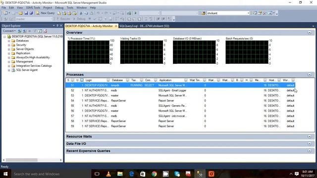 Activity Monitor in sql server- How to Use ? смотреть онлайн