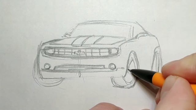 How to draw a CHEVROLET CAMARO ZL1 / drawing a 3d car смотреть онлайн