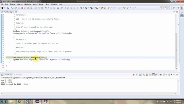 How to use equals and compareTo methods of Year Class? | Java 8 Date and Time смотреть онлайн