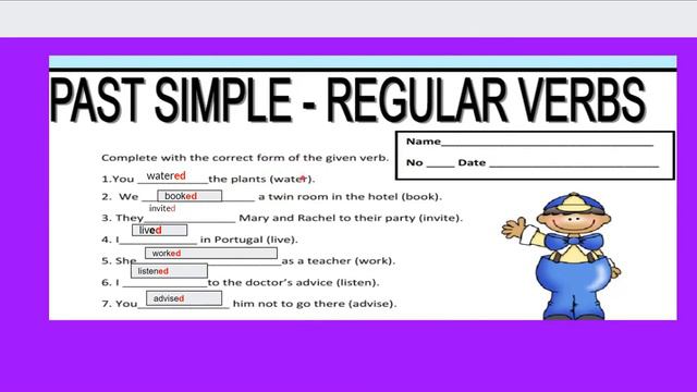SIMPLE PAST TENSE: REGULAR AND IRREGULAR VERBS смотреть онлайн