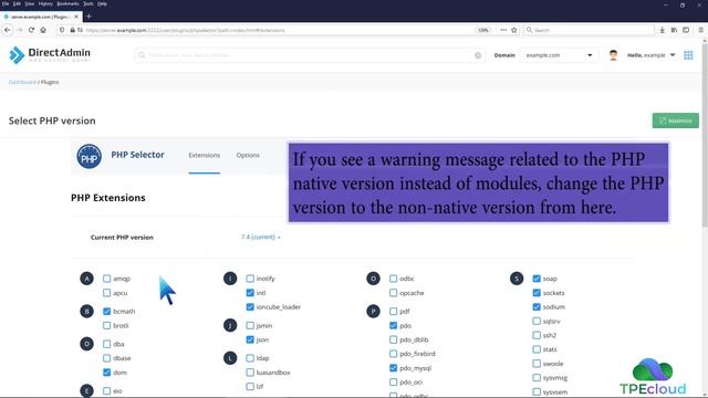 How to Enable the Mailparse Extension of PHP Using CloudLinux Selector in DirectAdmin смотреть онлайн