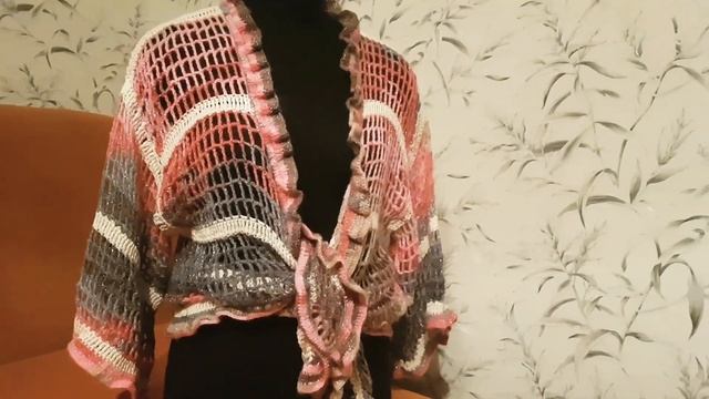Видеообзор накидки из пряжи Alize Gold Batik смотреть онлайн