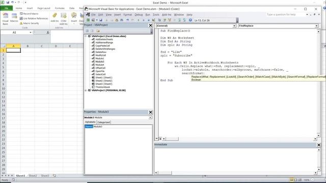Excel VBA - Find And Replace смотреть онлайн