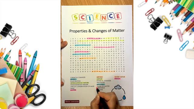 PROPERTIES AND CHANGES OF MATTER ACTIVITY SCIENCE WORD FIND SEARCH FINDER GAME смотреть онлайн