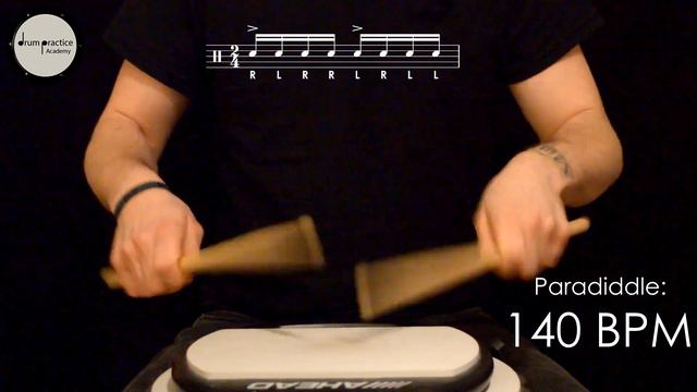 Single Paradiddle: Rudiment Play Along | 130-150 BPM | Developing Paradiddle Speed | Drum Lessons