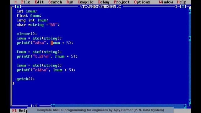 Day - 30 - 56 - ASCII to Int, Long and Float conversation in C Programming смотреть онлайн
