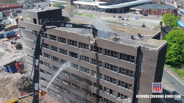 DEMOLITION Cavendish House, Dudley - HCD DEMOLITION LTD ( Volvo EC700CL excavator ) - 6K HD смотреть онлайн