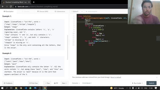 748. Shortest Completing Word | Leetcode | Python смотреть онлайн