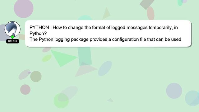 PYTHON : How to change the format of logged messages temporarily, in Python? смотреть онлайн
