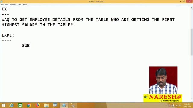 Working with Simple-Single Row Sub Query Part 2 | MSSQL Training | Mr.Sudhakar L смотреть онлайн