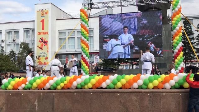 Показательное выступление 1 сентября Киокусинкай каратэ Бурятия смотреть онлайн