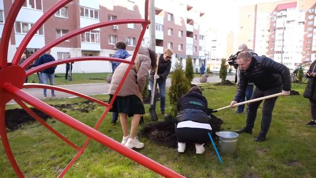 Посадили молодые ели и туи на аллее зонтиков | Новая Самара смотреть онлайн