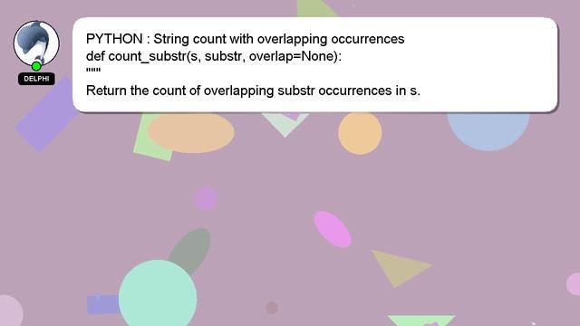 PYTHON : String count with overlapping occurrences смотреть онлайн