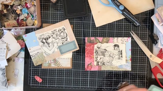 Making Book Page Image Ephemera - Using Collage Masterboard Scrapbook - QUICK & EASY