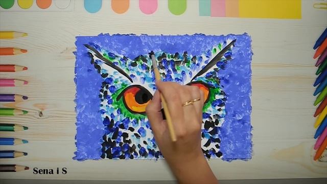 Радужная сова / Рисуем сову гуашью / Как нарисовать разноцветную сову (34) смотреть онлайн