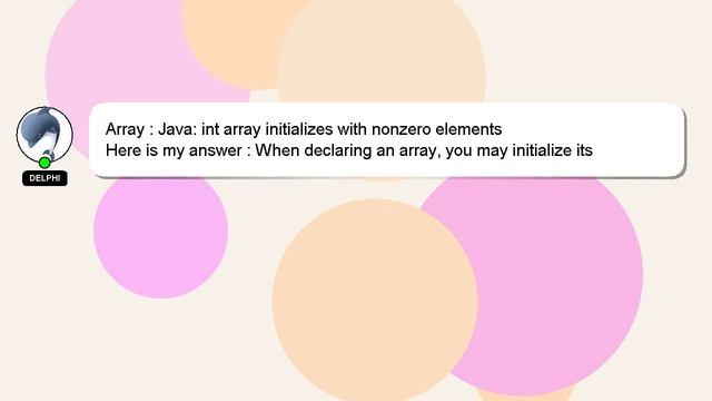 Array : Java: int array initializes with nonzero elements смотреть онлайн