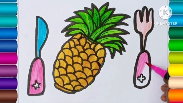 Drawing and Painting Fruits for Kids & Toddlers | Drawing for kids | easy fruits drawing смотреть онлайн