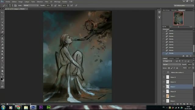 Ink of Black Thoughts - Digital Painting 4 Hours Photoshop CS6 смотреть онлайн
