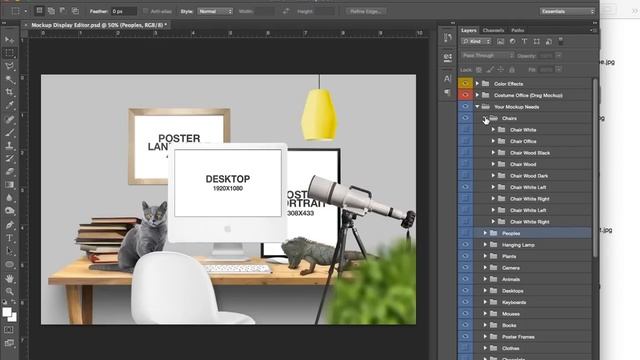 Mockup Display Editor create awesome your desk photoshop smart object responsive design смотреть онлайн