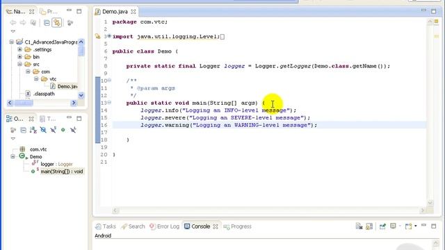 VTC Player Advanced Java Programming Java SE 7, Logger Levels смотреть онлайн