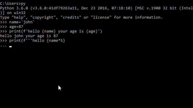 How to use f-strings in Python 3.6 смотреть онлайн