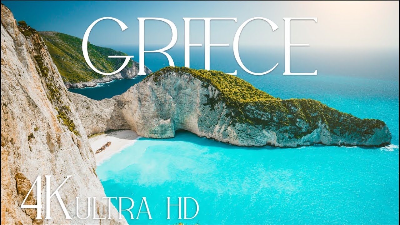 GREECE With Meditation Relaxing Music & Nature Soundscape | 4K Relaxation Film