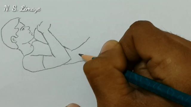 How To Draw Man Doing Yoga Pawanmuktasna Pose 1 | Step By Step In Easy Way For Beginners | N. Limay смотреть онлайн
