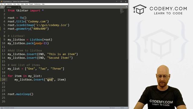 List Boxes - Python Tkinter GUI Tutorial 61