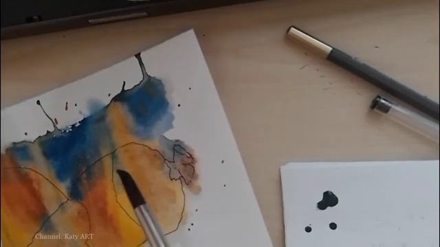 РИСУЮ Два желудя - two acorns | Акварель+пастель смотреть онлайн