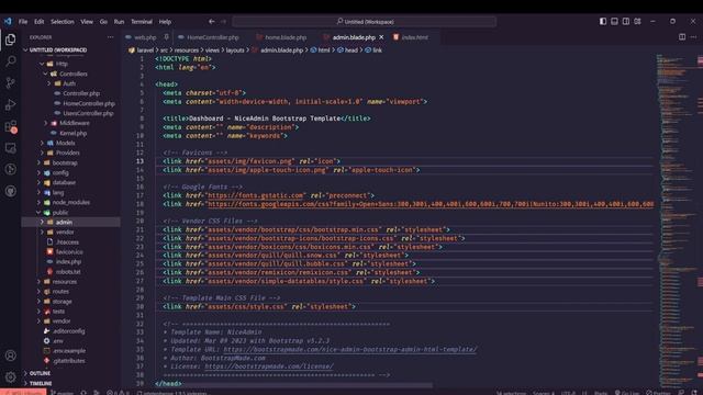 Cara Integrasi Template Admin Bootstrap Dengan Laravel 9 #admintemplate смотреть онлайн