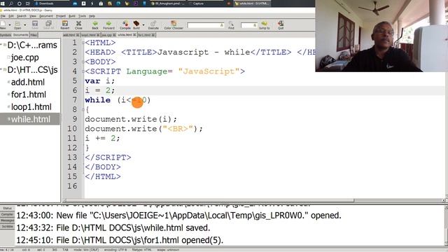 Using While loop in Javascript смотреть онлайн