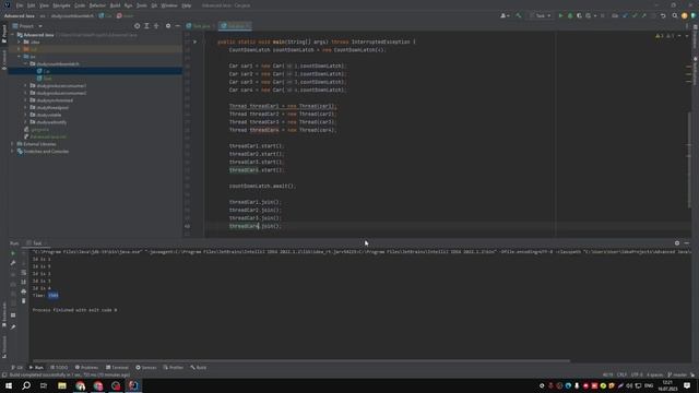 Используем класс CountDownLatch в Java для синхронизации потоков смотреть онлайн